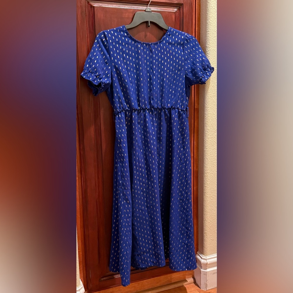 Blue Kids Dress with Pattern